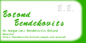 botond bendekovits business card